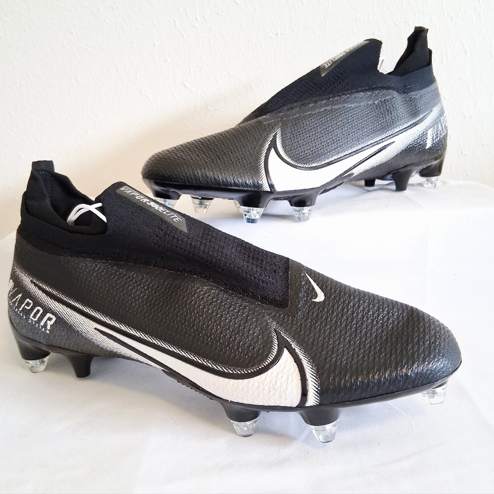 Nike Vapor Edge Elite 360 Flyknit Black White Football Cleats